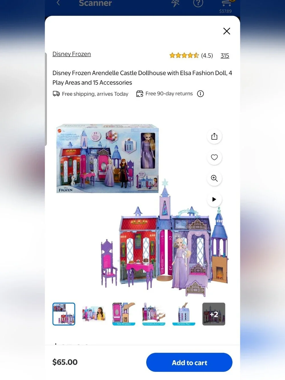 Disney Frozen Arendelle Castle playset  with Elsa Doll and 15 accessories New